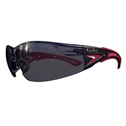 Rush+ 2.0 M/L Safety Spectacle Smoke Lens Platinum Black/Red